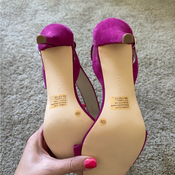 Alfani Women's Magenta Suede Ankle-Strap Heels - Picture 3 of 3
